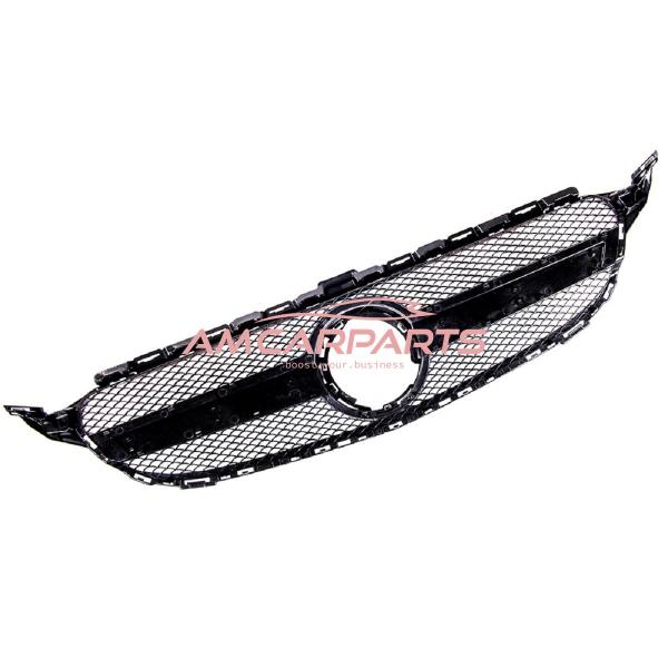 Upgrade Design Kühlergrill / Sportgrill passend für Mercedes Benz C-Klasse W205 / S205 / A205 / C205 Facelift 18-21 Hochglanz schwarz