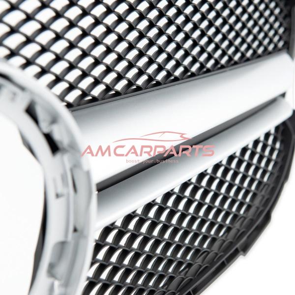 Upgrade Design Kühlergrill / Sportgrill passend für Mercedes Benz C-Klasse W205 / S205 / A205 / C205 Facelift 18-21 Matt schwarz / Matt silber
