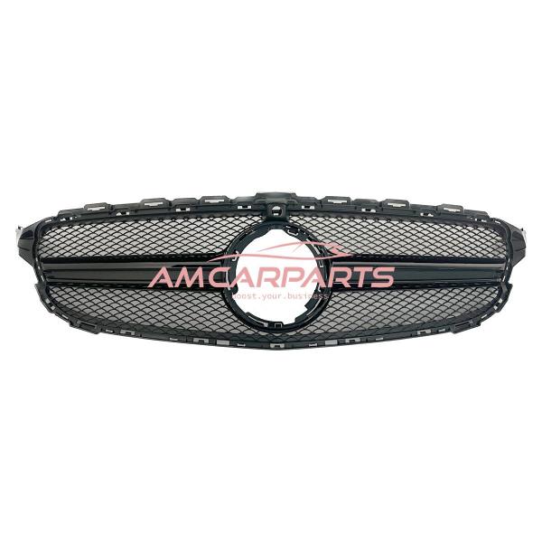 Upgrade Design Kühlergrill / Sportgrill passend für Mercedes Benz C-Klasse W205 / S205 / A205 / C205 Facelift 18-21 Matt schwarz / Hochglanz schwarz