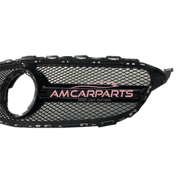 Upgrade Design Kühlergrill / Sportgrill passend für Mercedes Benz C-Klasse W205 / S205 / A205 / C205 Facelift 18-21 Matt schwarz / Hochglanz schwarz