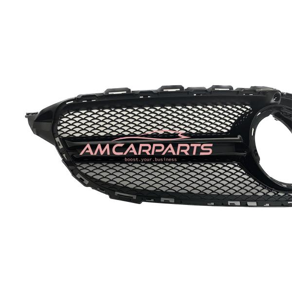 Upgrade Design Kühlergrill / Sportgrill passend für Mercedes Benz C-Klasse W205 / S205 / A205 / C205 Facelift 18-21 Matt schwarz / Hochglanz schwarz