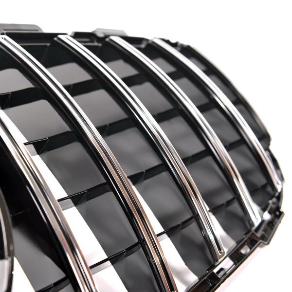 Upgrade Design Kühlergrill / Sportgrill passend für Mercedes Benz C-Klasse W205 / S205 / A205 / C205 Facelift 18-21 Hochglanz schwarz / chrom