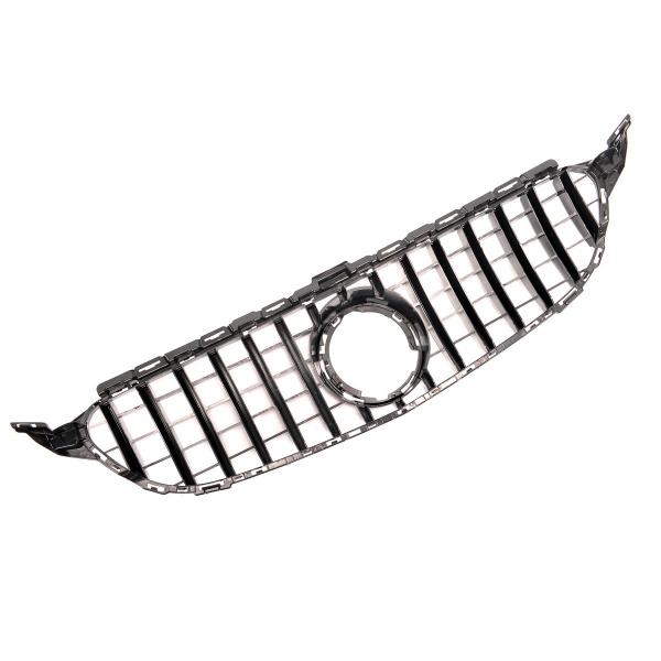 Upgrade Design Kühlergrill / Sportgrill passend für Mercedes Benz C-Klasse W205 / S205 / A205 / C205 Facelift 18-21 Hochglanz schwarz / chrom