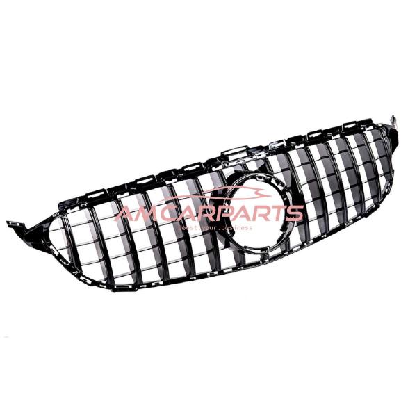 Upgrade Design Kühlergrill / Sportgrill passend für Mercedes Benz C-Klasse W205 / S205 / A205 / C205 Facelift 18-21 Hochglanz schwarz