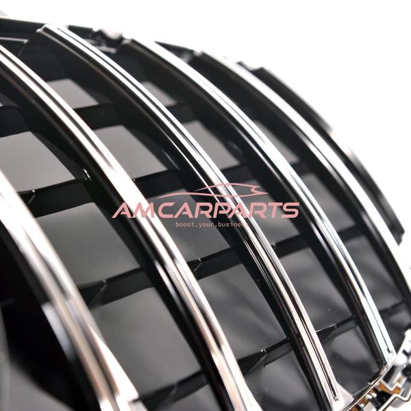 Upgrade Design Kühlergrill / Sportgrill passend für Mercedes Benz C-Klasse W205 / S205 / A205 / C205 Facelift 18-21 Hochglanz schwarz / chrom