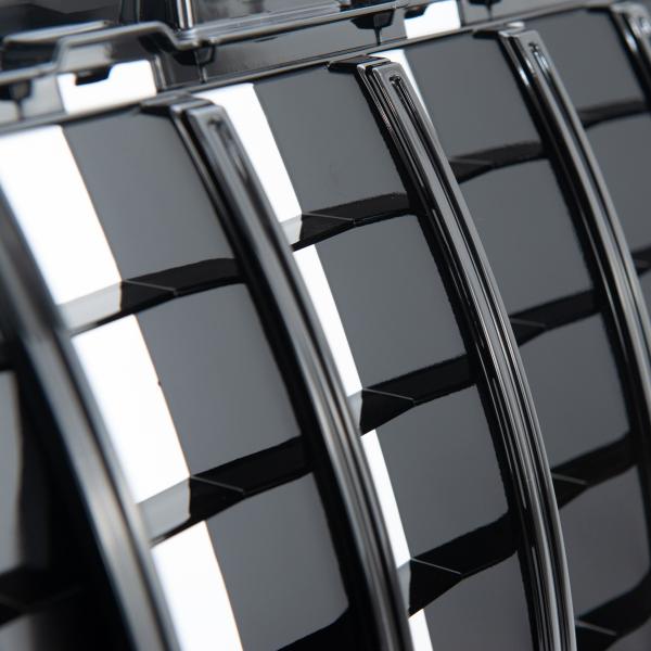 Upgrade Design Kühlergrill / Sportgrill passend für Mercedes Benz C-Klasse W205 / S205 / A205 / C205 Facelift 18-21 Hochglanz schwarz