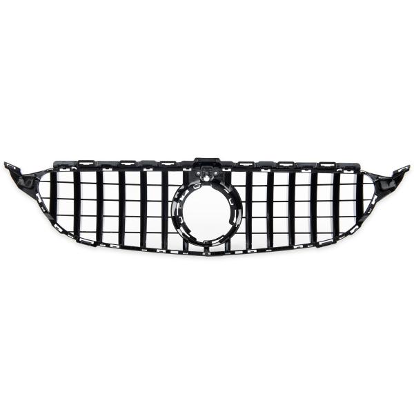Upgrade Design Kühlergrill / Sportgrill passend für Mercedes Benz C-Klasse W205 / S205 / A205 / C205 Facelift 18-21 Hochglanz schwarz