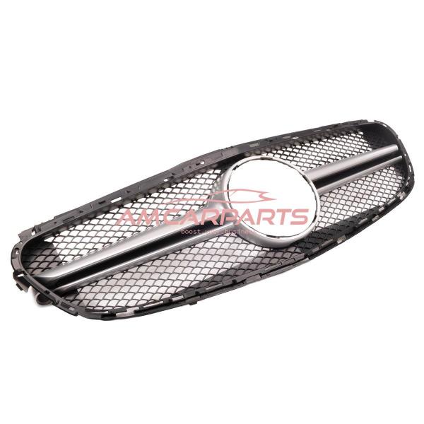 Upgrade Design Kühlergrill / Sportgrill für Mercedes Benz E-Klasse W212 / S212 Facelift 13-16 Matt schwarz / Matt silber