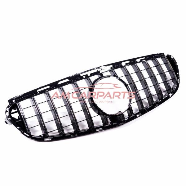 Upgrade Design Kühlergrill / Sportgrill für Mercedes Benz E-Klasse W212 / S212 Facelift 13-16 Hochglanz schwarz / chrom