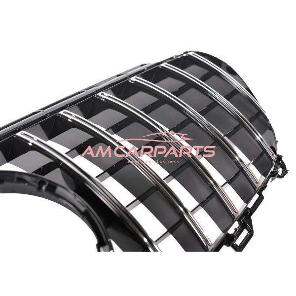 Upgrade Design Kühlergrill / Sportgrill für Mercedes Benz E-Klasse W213 / S213 / A238 / C238 Vor-Facelift 16-20 Hochglanz schwarz / chrom