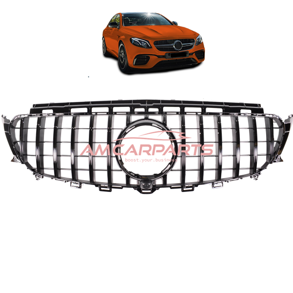 Upgrade Design Kühlergrill / Sportgrill für Mercedes Benz E-Klasse W213 / S213 / A238 / C238 Vor-Facelift 16-20 Hochglanz schwarz