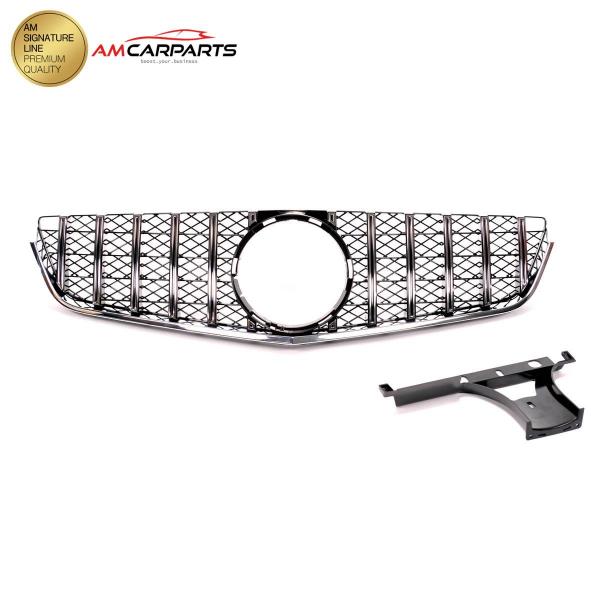 Upgrade Design Kühlergrill / Sportgrill für Mercedes Benz E-Klasse C207 / A207 Vor-Facelift 09-13 Hochglanz schwarz / chrom