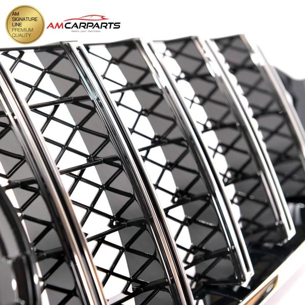 Upgrade Design Kühlergrill / Sportgrill für Mercedes Benz E-Klasse C207 / A207 Vor-Facelift 09-13 Hochglanz schwarz / chrom