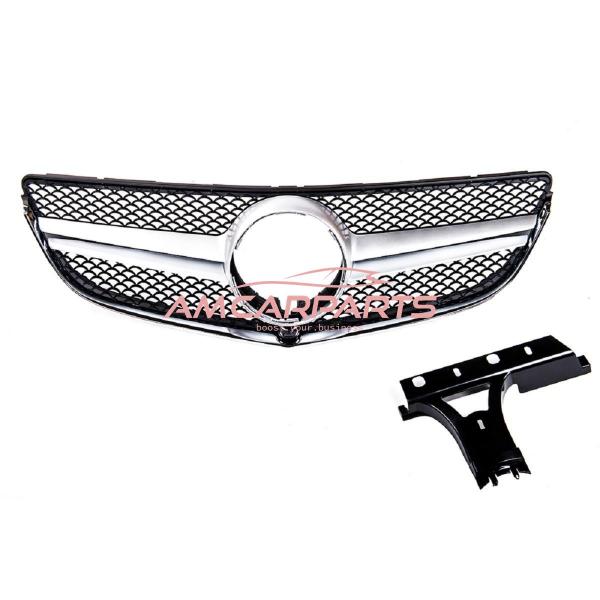 Upgrade Design Kühlergrill / Sportgrill passend für Mercedes Benz E-Klasse C207 / A207 Facelift 13-16 Matt schwarz / Matt silber / chrom