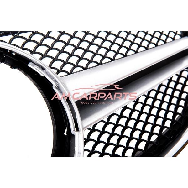 Upgrade Design Kühlergrill / Sportgrill passend für Mercedes Benz E-Klasse C207 / A207 Facelift 13-16 Matt schwarz / Matt silber / chrom