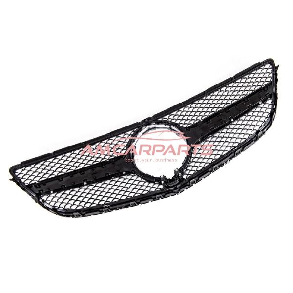Upgrade Design Kühlergrill / Sportgrill passend für Mercedes Benz E-Klasse C207 / A207 Facelift 13-16 Matt schwarz / Matt silber / chrom