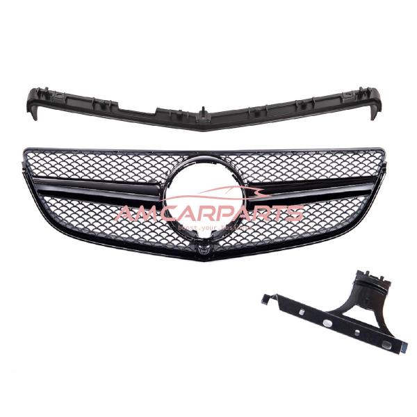 Upgrade Design Kühlergrill / Sportgrill passend für Mercedes Benz E-Klasse C207 / A207 Facelift 13-17 Matt schwarz / Hochglanz schwarz