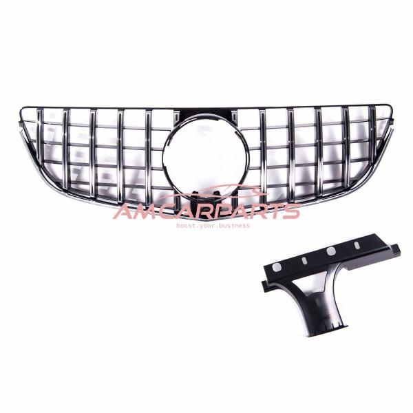 Upgrade Design Kühlergrill / Sportgrill für Mercedes Benz E-Klasse C207 / A207 Facelift 13-17 Hochglanz schwarz / chrom