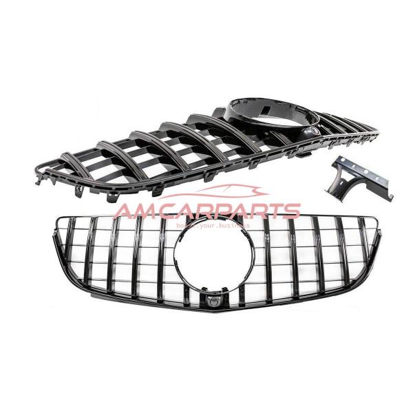 Upgrade Design Kühlergrill / Sportgrill für Mercedes Benz E-Klasse C207 / A207 Facelift 13-16 Hochglanz schwarz