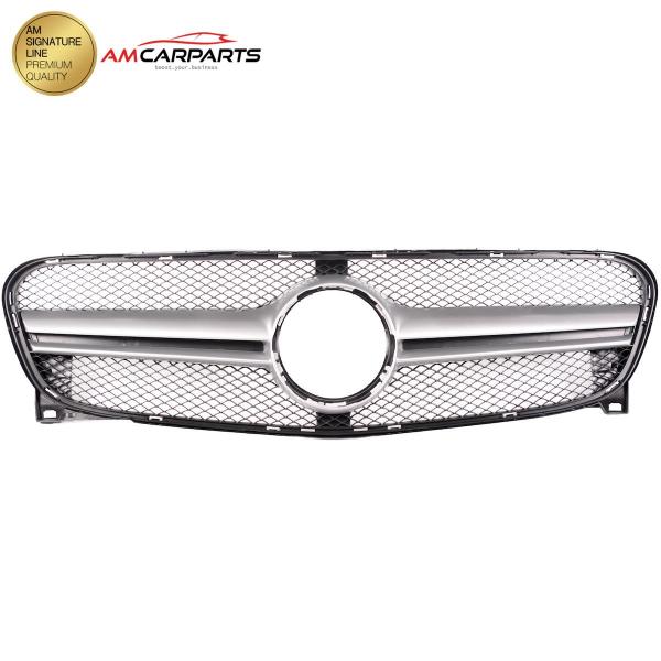 Upgrade Design Kühlergrill / Sportgrill für Mercedes GLA-Klasse (X156) 13-16 Matt schwarz / Matt silber