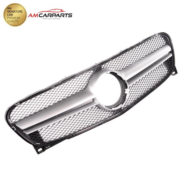 Upgrade Design Kühlergrill / Sportgrill für Mercedes GLA-Klasse (X156) 13-16 Matt schwarz / Matt silber