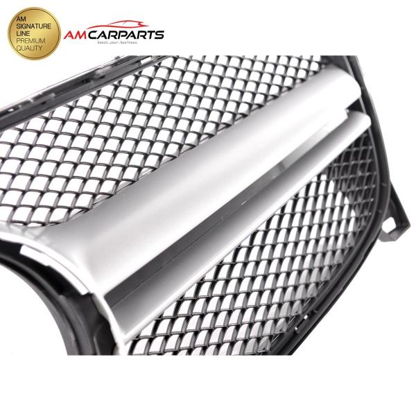 Upgrade Design Kühlergrill / Sportgrill für Mercedes GLA-Klasse (X156) 13-16 Matt schwarz / Matt silber