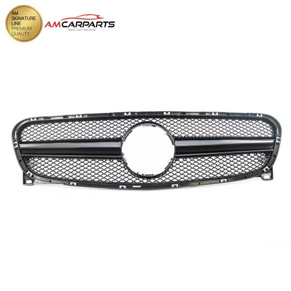 Upgrade Design Kühlergrill / Sportgrill für Mercedes GLA-Klasse (X156) 13-16 Hochglanz schwarz / Matt schwarz