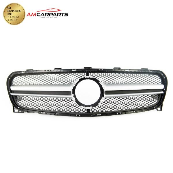 Upgrade Design Kühlergrill / Sportgrill für Mercedes GLA-Klasse (X156) Facelift 16-19 Matt schwarz / Matt silber