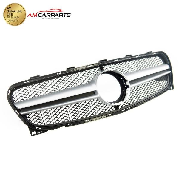 Upgrade Design Kühlergrill / Sportgrill für Mercedes GLA-Klasse (X156) Facelift 16-19 Matt schwarz / Matt silber