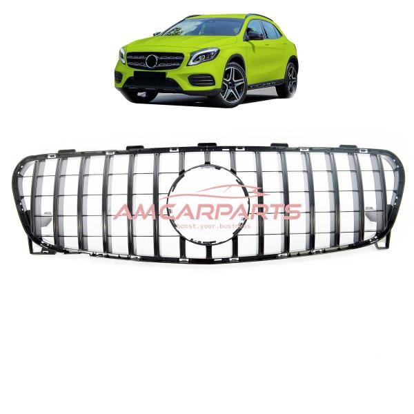 Upgrade Design Kühlergrill / Sportgrill für Mercedes GLA-Klasse (X156) Facelift 17-19 Hochglanz schwarz