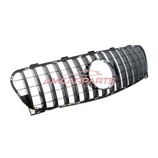 Upgrade Design Kühlergrill / Sportgrill für Mercedes GLA-Klasse (X156) Facelift 17-19 Hochglanz schwarz