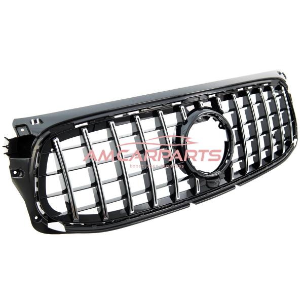 Upgrade Design Kühlergrill / Sportgrill für Mercedes GLB (X247) 19+ Hochglanz schwarz / chrom