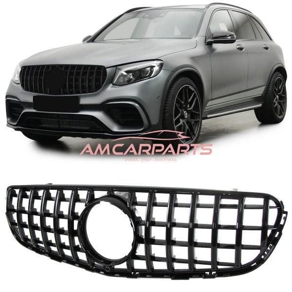 Upgrade Design Kühlergrill / Sportgrill für Mercedes GLC (X253) / GLC (C253) Vor-Facelift 15-19 Hochglanz schwarz