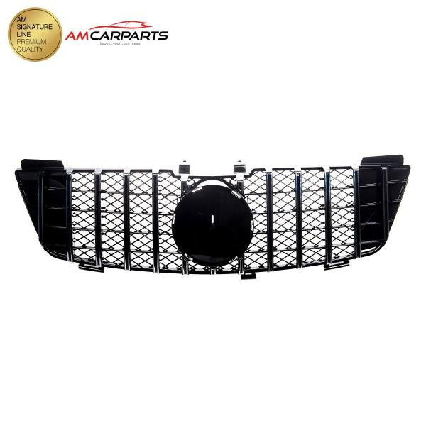 Upgrade Design Kühlergrill / Sportgrill für Mercedes ML-Klasse / M-Klasse W164 Vor-Facelift 05-08 Hochglanz schwarz / chrom