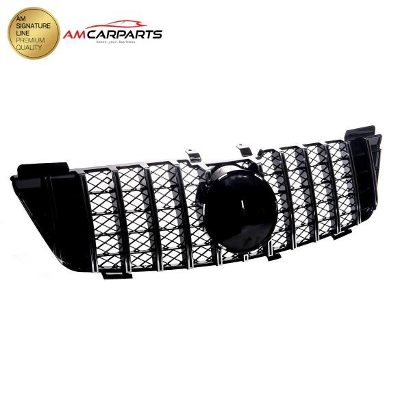 Upgrade Design Kühlergrill / Sportgrill für Mercedes ML-Klasse / M-Klasse W164 Vor-Facelift 05-08 Hochglanz schwarz / chrom