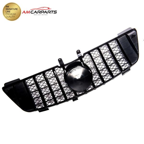 Upgrade Design Kühlergrill / Sportgrill für Mercedes ML-Klasse / M-Klasse W164 Vor-Facelift 05-08 Hochglanz schwarz / chrom