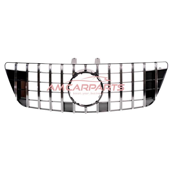 Upgrade Design Kühlergrill / Sportgrill für Mercedes ML-Klasse / M-Klasse W164 Facelift 08-11 Hochglanz schwarz / chrom