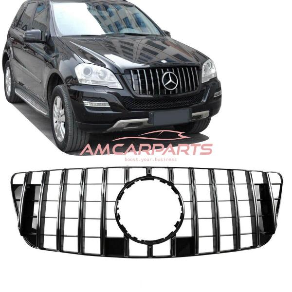 Upgrade Design Kühlergrill / Sportgrill für Mercedes ML-Klasse / M-Klasse W164 Facelift 08-11 Hochglanz schwarz / chrom