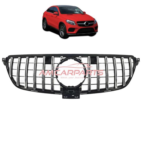 Upgrade Design Kühlergrill / Sportgrill für Mercedes GLE (C292) 15-19 Hochglanz schwarz / chrom