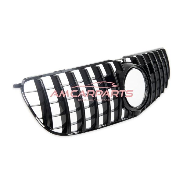 Upgrade Design Kühlergrill / Sportgrill für Mercedes GLS (X166) Facelift 16-19 Hochglanz schwarz