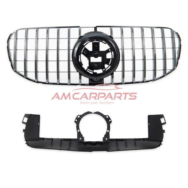 Upgrade Design Kühlergrill / Sportgrill für Mercedes GLS (X167) 18+ Hochglanz schwarz / chrom