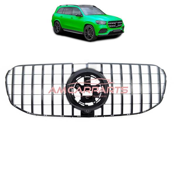 Upgrade Design Kühlergrill / Sportgrill für Mercedes GLS (X167) 18+ Hochglanz schwarz
