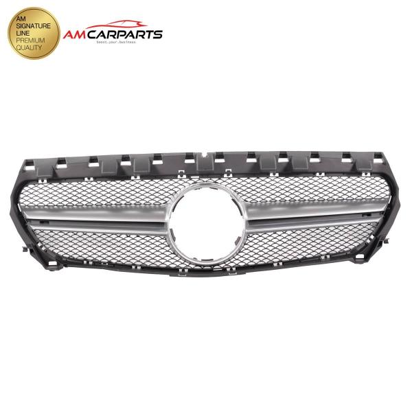 Upgrade Design Kühlergrill / Sportgrill passend für Mercedes Benz CLA C117 13-16 Matt schwarz / Matt silber
