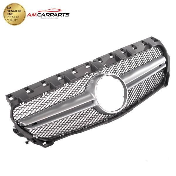 Upgrade Design Kühlergrill / Sportgrill passend für Mercedes Benz CLA C117 13-16 Matt schwarz / Matt silber