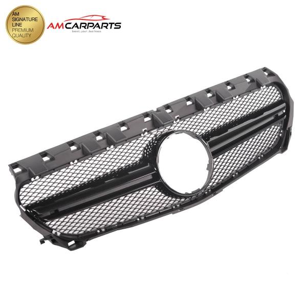 Upgrade Design Kühlergrill / Sportgrill passend für Mercedes Benz CLA C117 13-16 Matt schwarz / Hochglanz schwarz