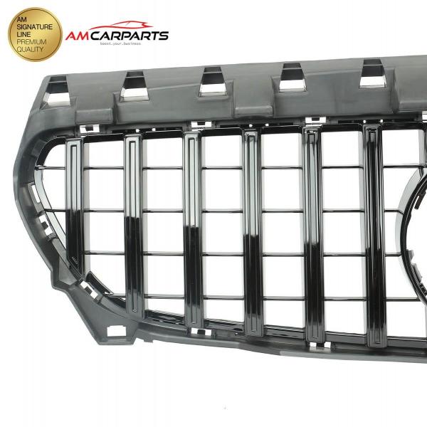 Upgrade Design Kühlergrill / Sportgrill passend für Mercedes Benz CLA C117 13-16 Hochglanz schwarz