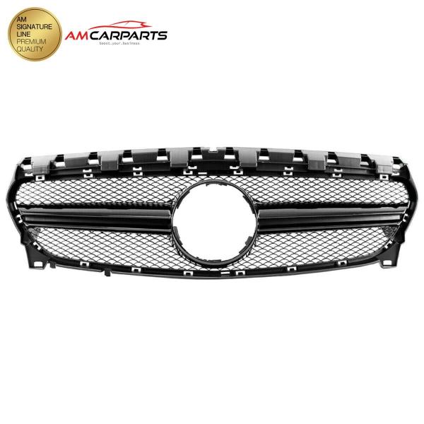 Upgrade Design Kühlergrill / Sportgrill passend für Mercedes Benz CLA C117 / X117 Facelift 16-19 Matt schwarz / Hochglanz schwarz