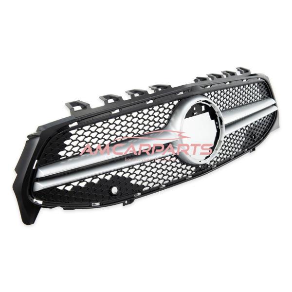 Upgrade Design Kühlergrill / Sportgrill passend für Mercedes Benz CLA C118 19+ Matt schwarz / Matt silber