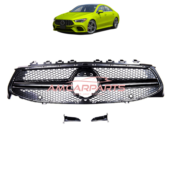 Upgrade Design Kühlergrill / Sportgrill passend für Mercedes Benz CLA C118 19+ Hochglanz schwarz