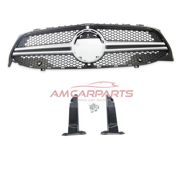 Upgrade Design Kühlergrill / Sportgrill passend für Mercedes Benz CLA C118 / X118 19+ Matt schwarz / Matt silber
